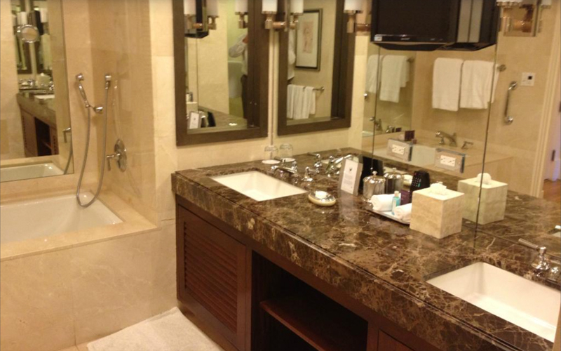 Espresso Double Sink Traditional Bathroom Vanities