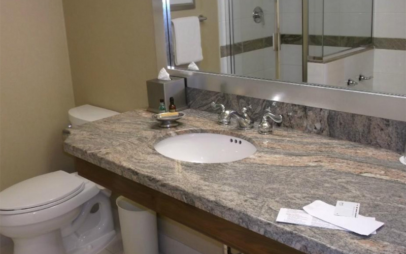 Granite vanity top with 3-holes faucets